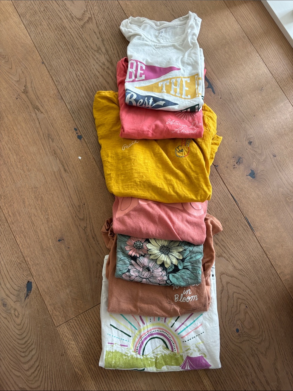 Set of 7 Girls XL Tees from Roots, GAP and Old Navy